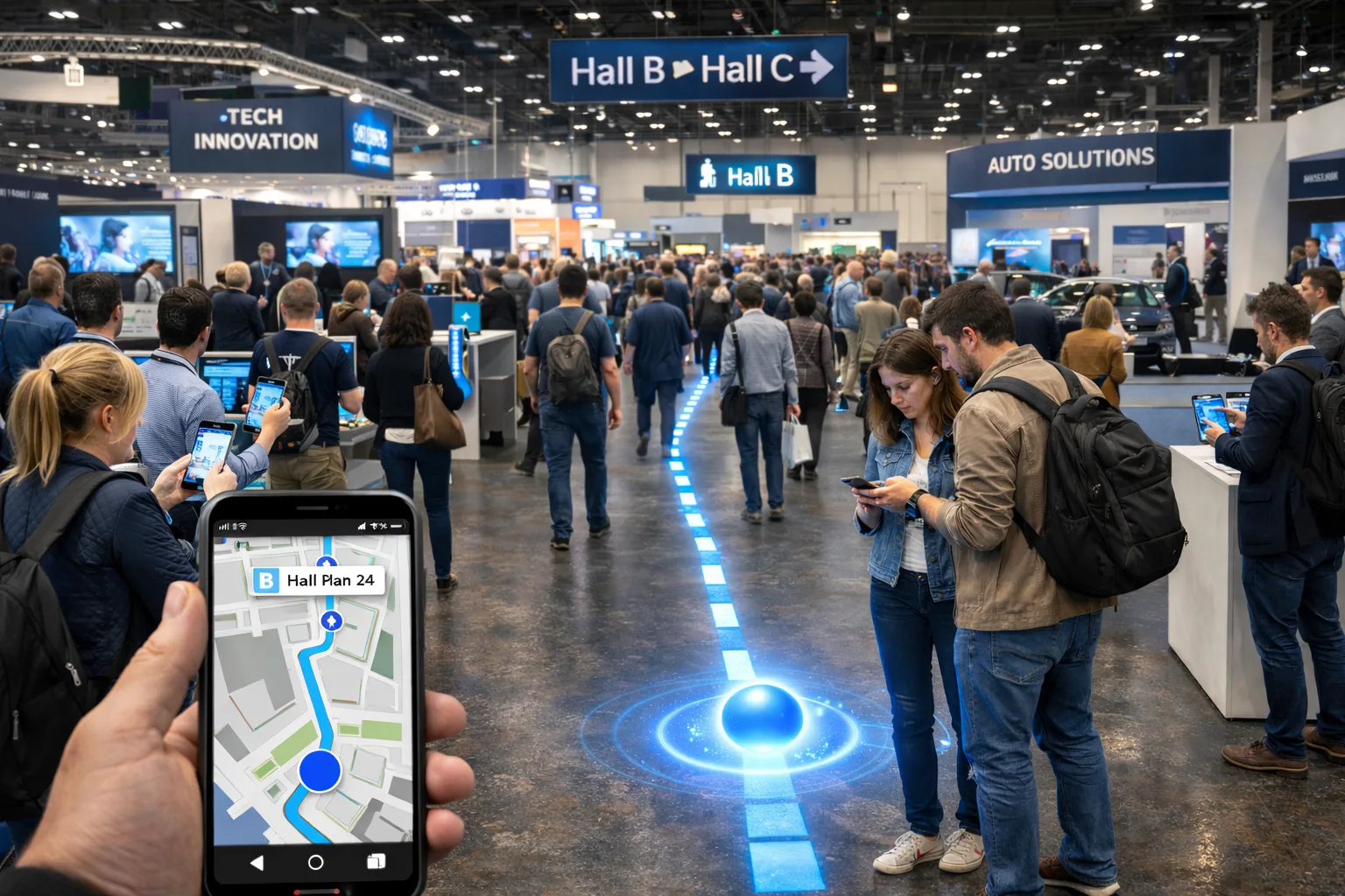 Indoor-Navigationssystem auf Messe – Crowd Connected Wegführung für Aussteller und Besucher